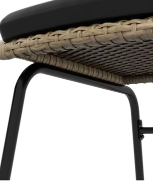 3-Delige Rotan Tuinset – Tafel en 2 Stoelen met Kussens, Weerbestendig & Comfortabel