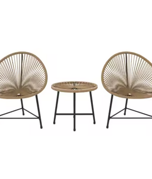 3-delige Balkon Loungeset – Acapulco Stoelen & Glazen Tafel