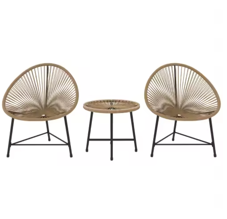 3-delige Balkon Loungeset – Acapulco Stoelen & Glazen Tafel