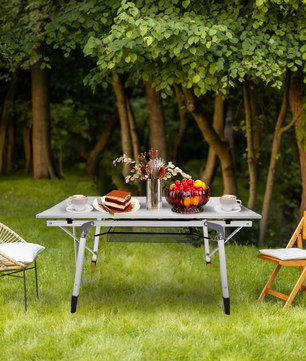 Opvouwbare Aluminium Campingtafel – In Hoogte Verstelbaar, Met Draagtas en Opbergnet
