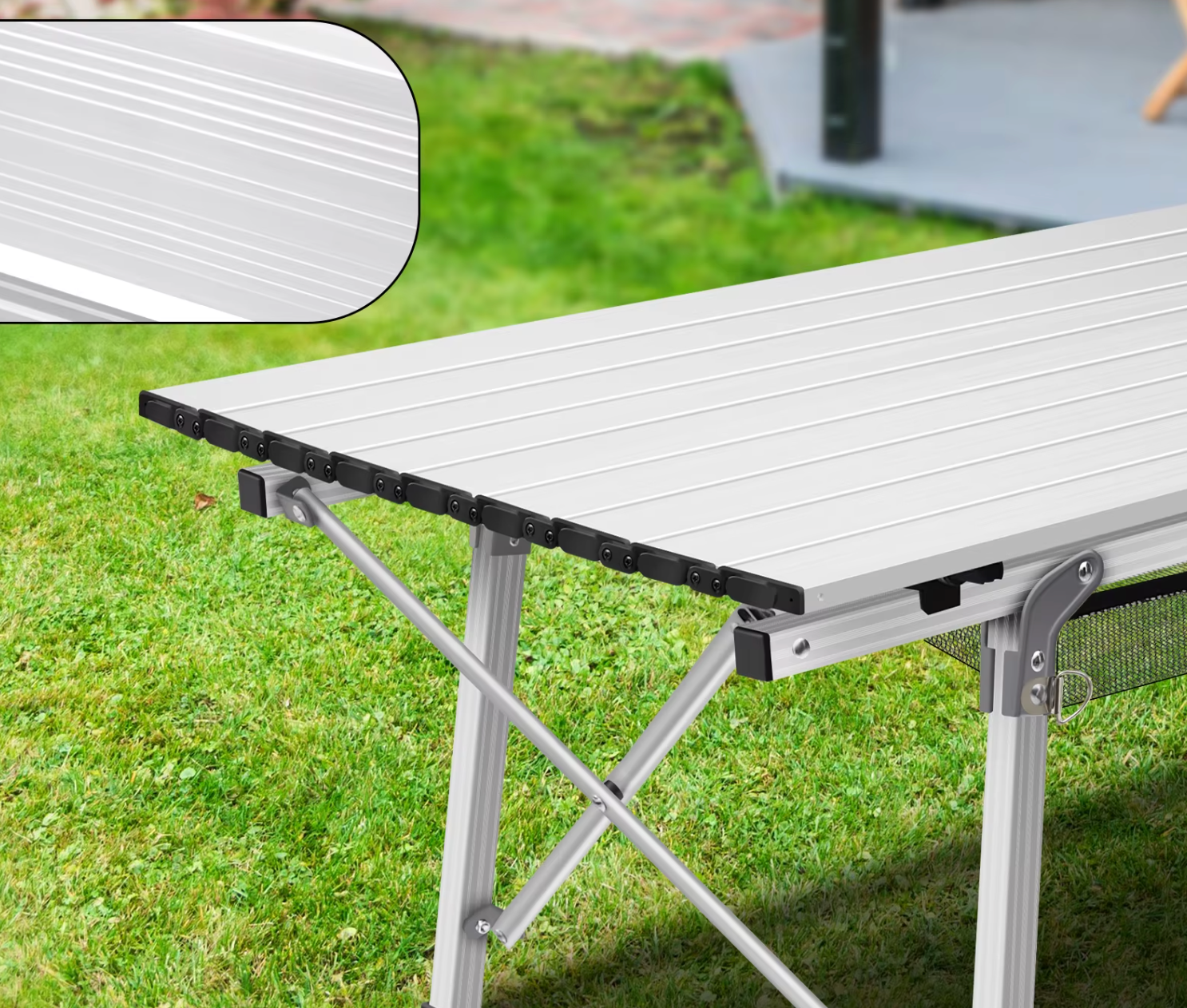 Opvouwbare Aluminium Campingtafel – In Hoogte Verstelbaar, Met Draagtas en Opbergnet