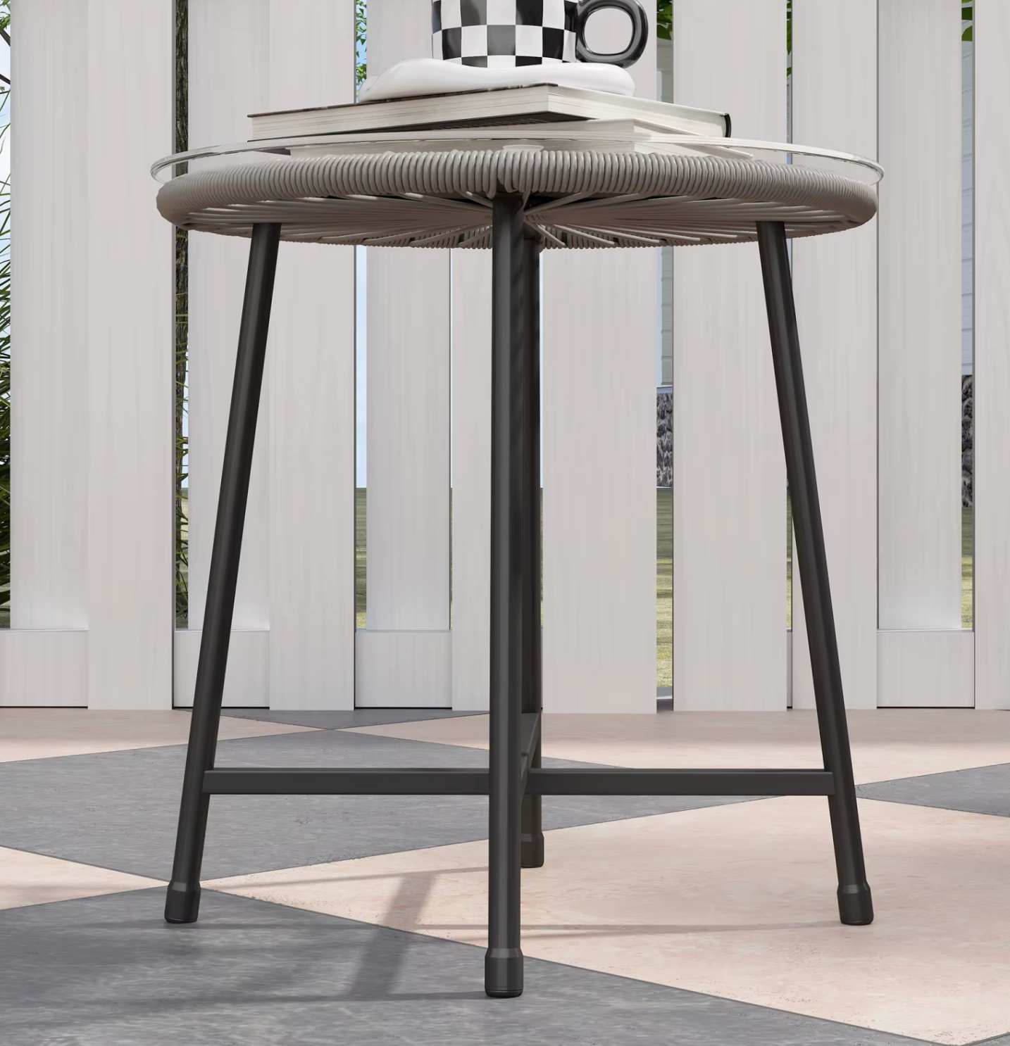 3-delige Polyrotan Bistroset met Kussens – Tafel en 2 Stoelen, Comfortabel Buitenmeubilair voor Balkon of Tuin