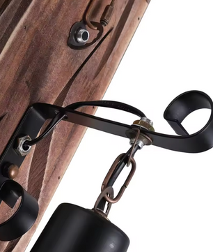 Industriële Retro Hanglamp – 4-Lichts Houten & IJzeren Plafondlamp