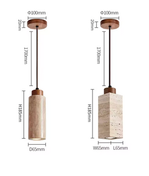 Wabi Sabi Hanglamp – Travertijn Plafondlamp