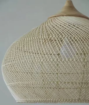 Boheemse Rotan Hanglamp – Handgeweven Rieten Kroonluchter met E27 Fitting, Scandinavisch Design