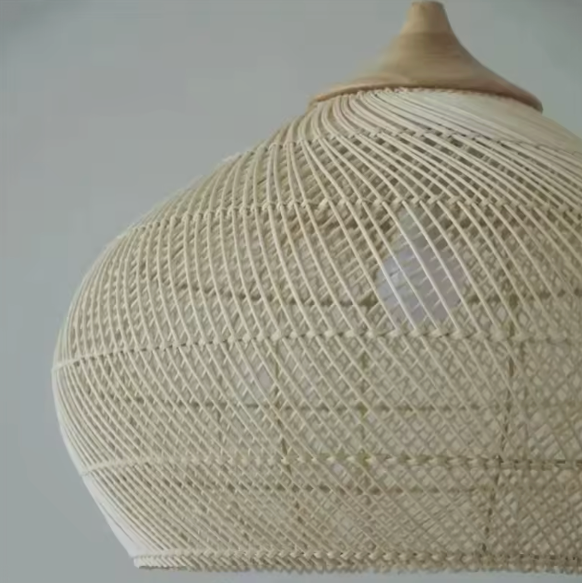 Boheemse Rotan Hanglamp – Handgeweven Rieten Kroonluchter met E27 Fitting, Scandinavisch Design