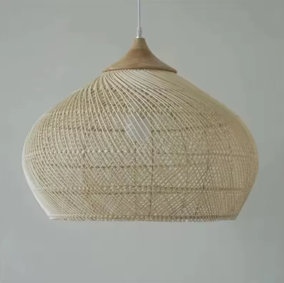 Boheemse Rotan Hanglamp – Handgeweven Rieten Kroonluchter met E27 Fitting, Scandinavisch Design