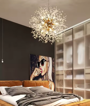 Moderne Paardenbloem LED Hanglamp – Acryl Sterrenhemel Design & Vuurbal Effect