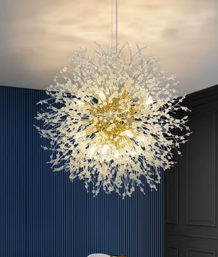 Moderne Paardenbloem LED Hanglamp – Acryl Sterrenhemel Design & Vuurbal Effect