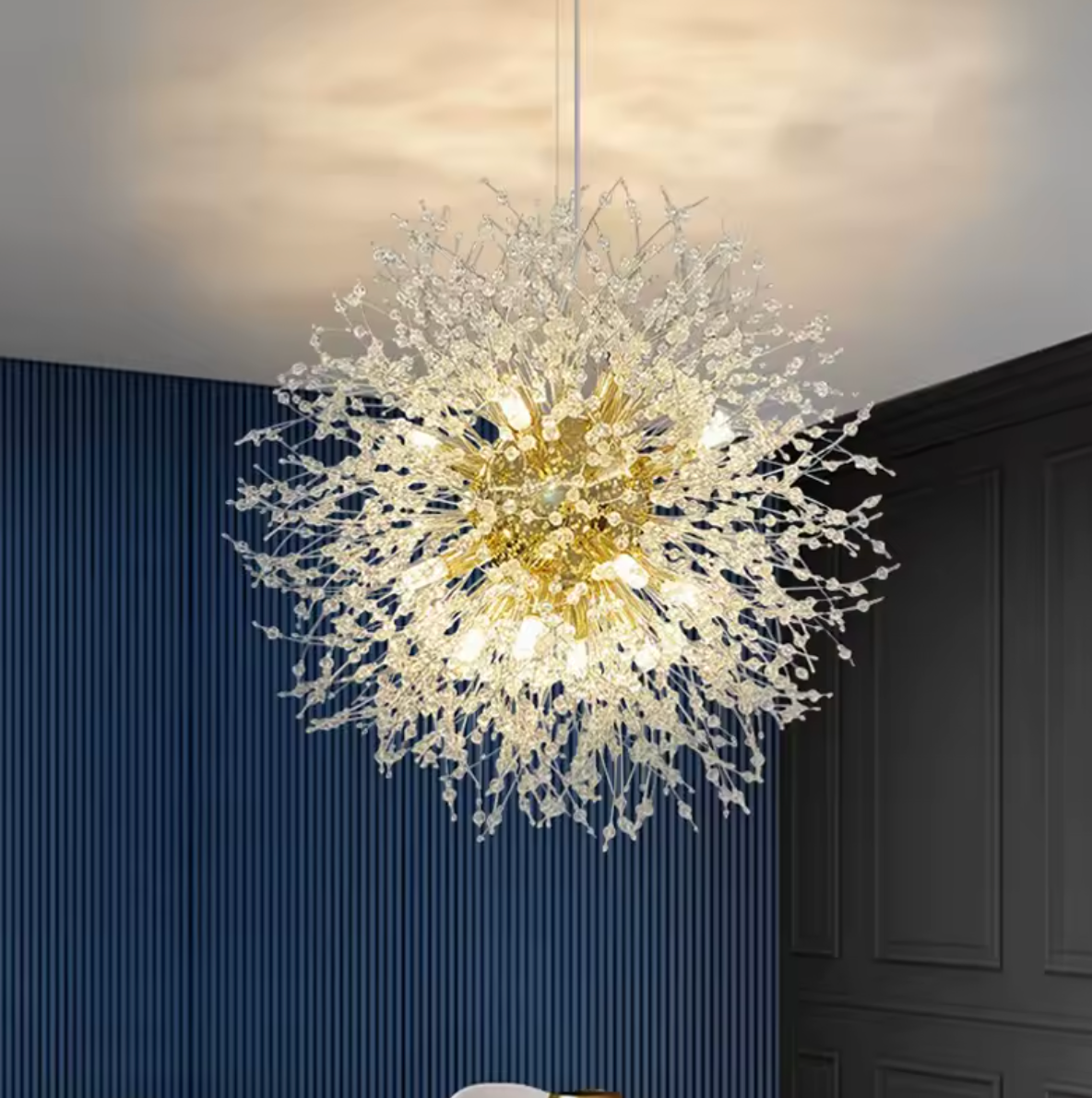Moderne Paardenbloem LED Hanglamp – Acryl Sterrenhemel Design & Vuurbal Effect