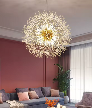 Moderne Paardenbloem LED Hanglamp – Acryl Sterrenhemel Design & Vuurbal Effect