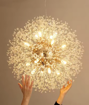 Moderne Paardenbloem LED Hanglamp – Acryl Sterrenhemel Design & Vuurbal Effect