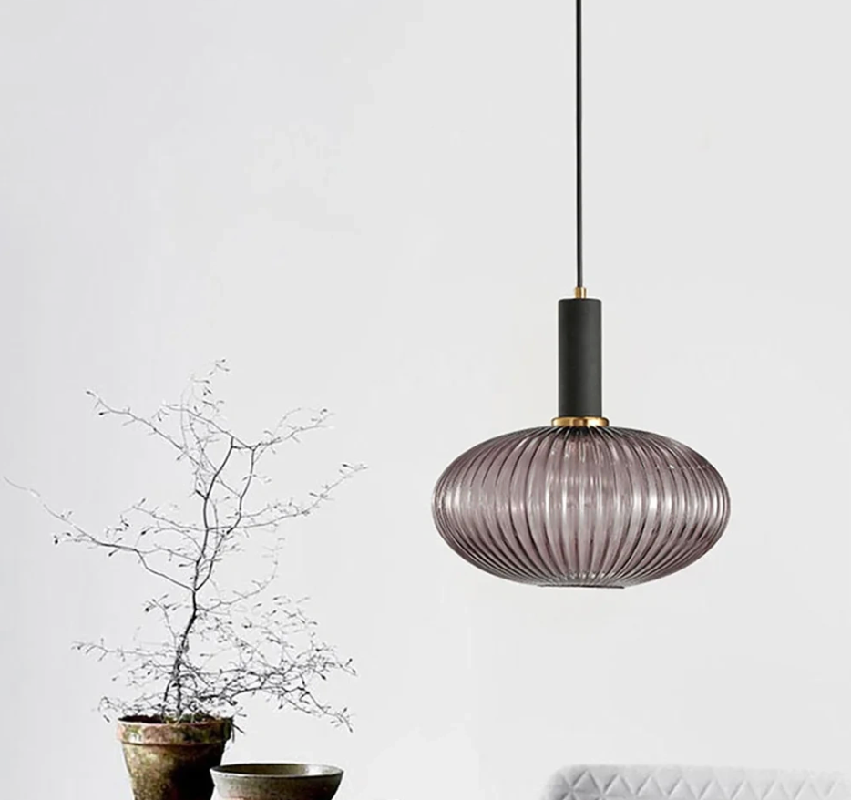 Nordic Glazen Hanglamp – Cognac, Groen, Wit & Rookgrijs, Modern Design