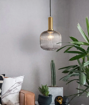 Nordic Glazen Hanglamp – Cognac, Groen, Wit & Rookgrijs, Modern Design