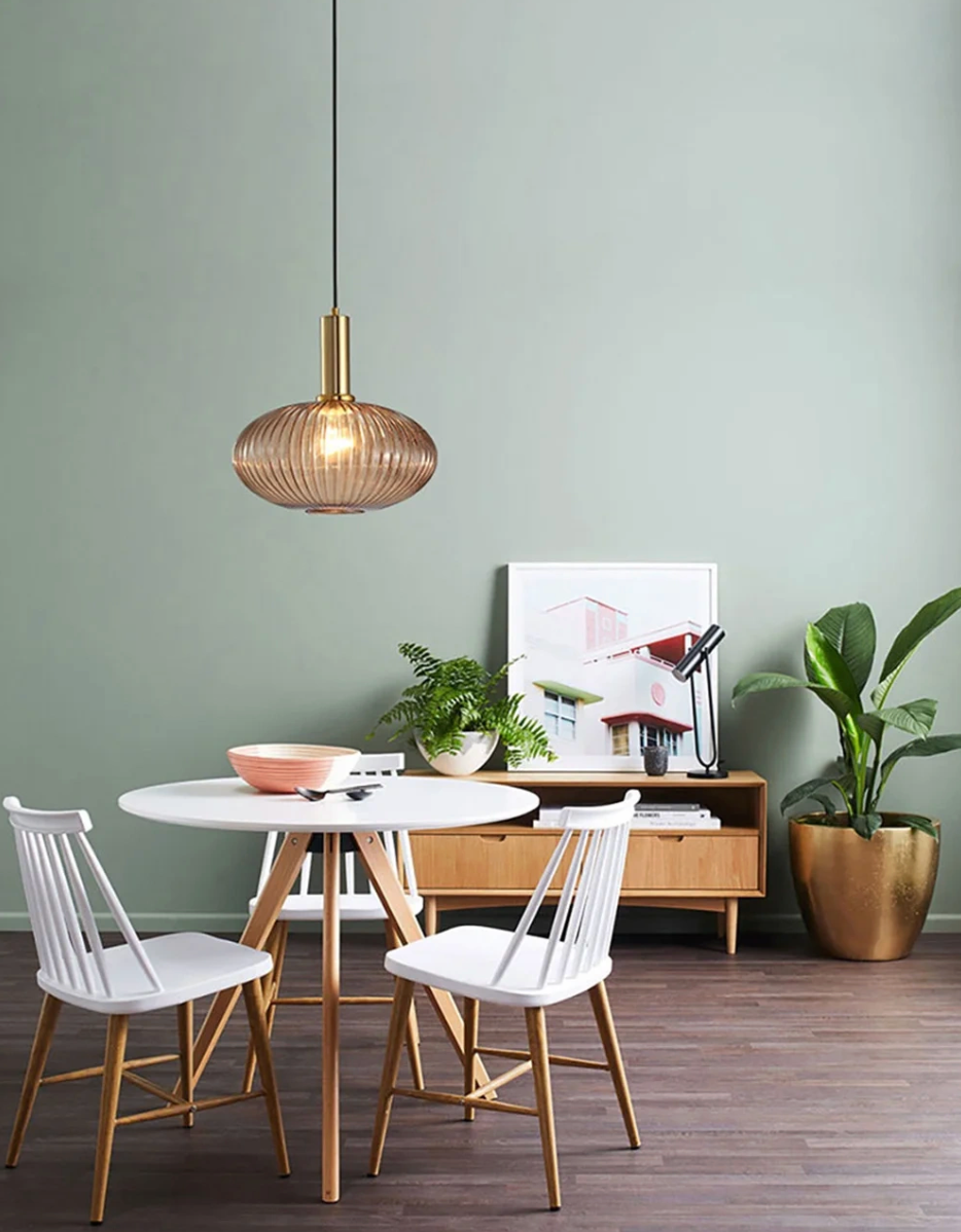 Nordic Glazen Hanglamp – Cognac, Groen, Wit & Rookgrijs, Modern Design