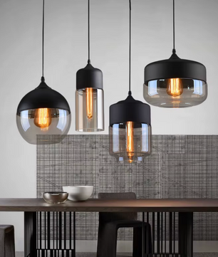 Moderne Nordic LED Hanglamp – Glas & Metaal, Zwart/Wit Design