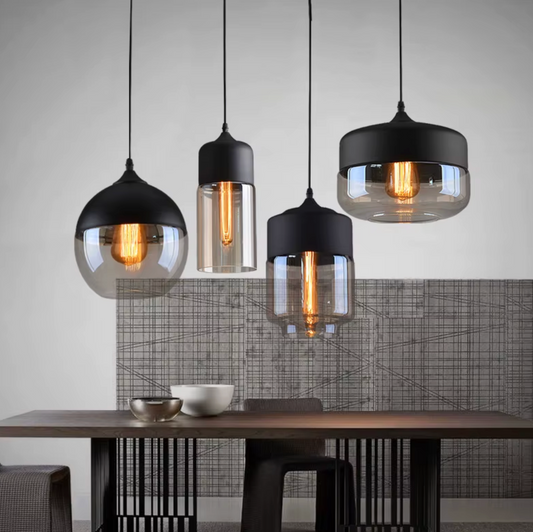 Moderne Nordic LED Hanglamp – Glas & Metaal, Zwart/Wit Design