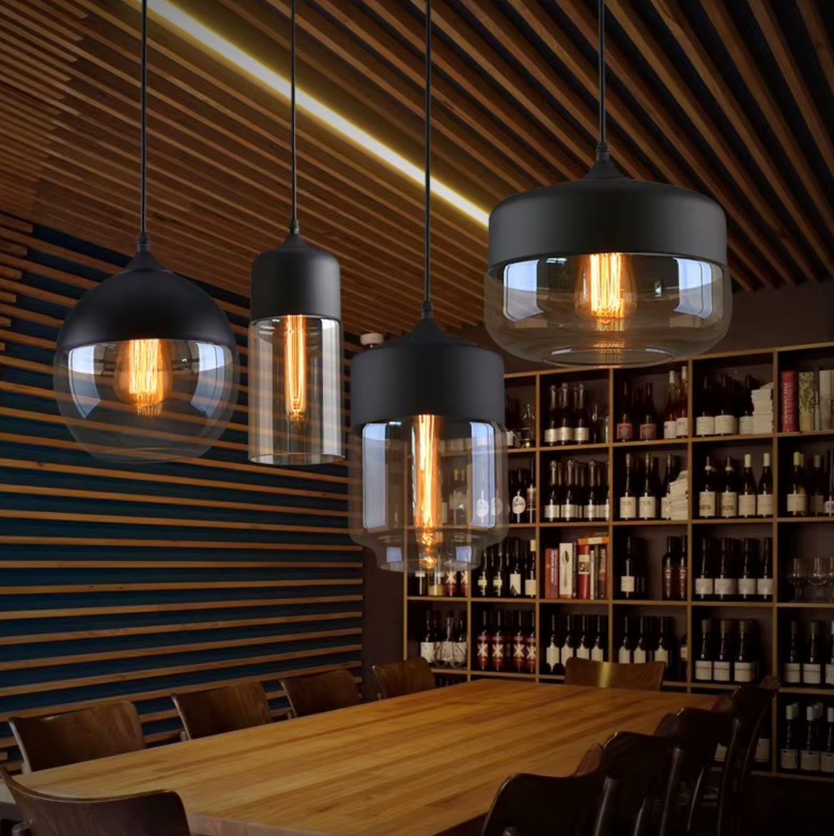 Moderne Nordic LED Hanglamp – Glas & Metaal, Zwart/Wit Design