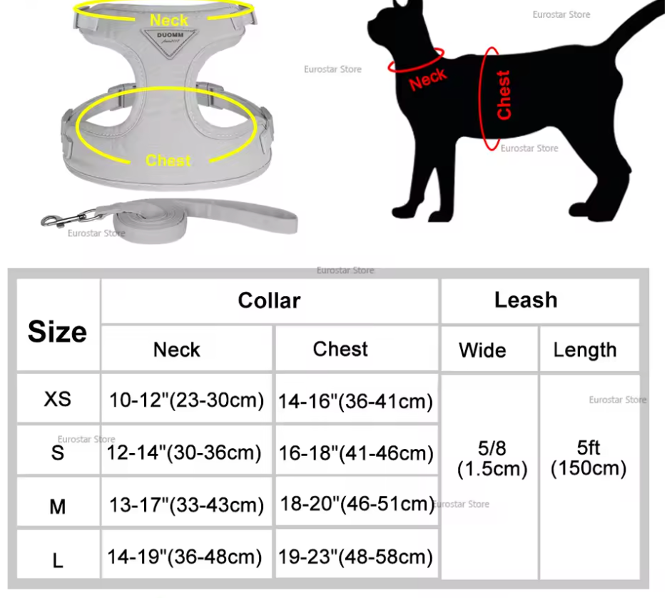 Ademend Honden- en Kattenharnas met Riem – Nylon Mesh & Suède, Verstelbaar en Comfortabel