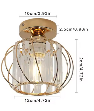 Moderne Kristallen Plafondlamp – Gouden Semi-Inbouwlamp E27