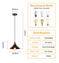 Vintage Retro Hanglamp – Metalen Paraplu Design voor Keuken, Bar & Woonkamer