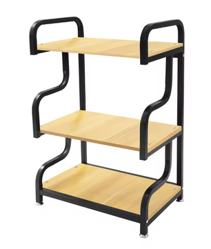 3-laags Printerstandaard van Hout en Staal – Verstelbare Planken, 94 cm