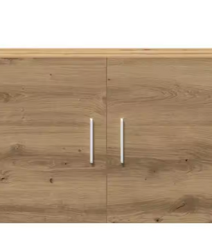 Houten Wandkast met 2 Deuren – MDF Opbergkast in Eikenlook, Modern Design