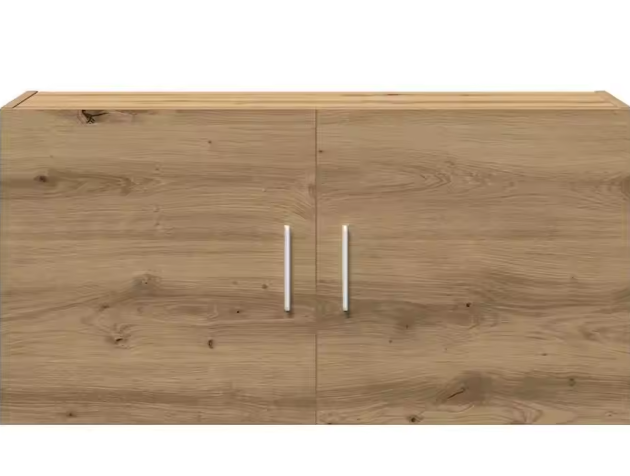 Houten Wandkast met 2 Deuren – MDF Opbergkast in Eikenlook, Modern Design