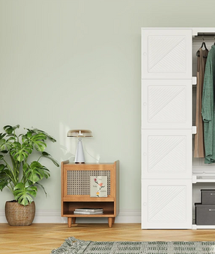 Opvouwbare Witte Kledingkast – 6 Deuren en 6 Vakken 69x50x136 cm