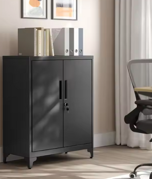 Metalen Opbergkast met 2 Deuren – 80x40x90 cm, Industrieel en Afsluitbaar