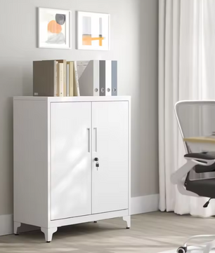 Metalen Opbergkast met 2 Deuren – 80x40x90 cm, Industrieel en Afsluitbaar