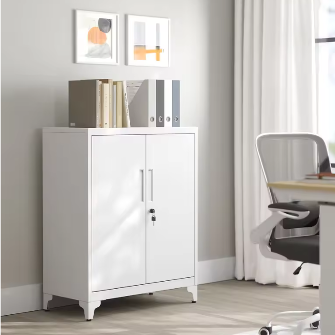 Metalen Opbergkast met 2 Deuren – 80x40x90 cm, Industrieel en Afsluitbaar