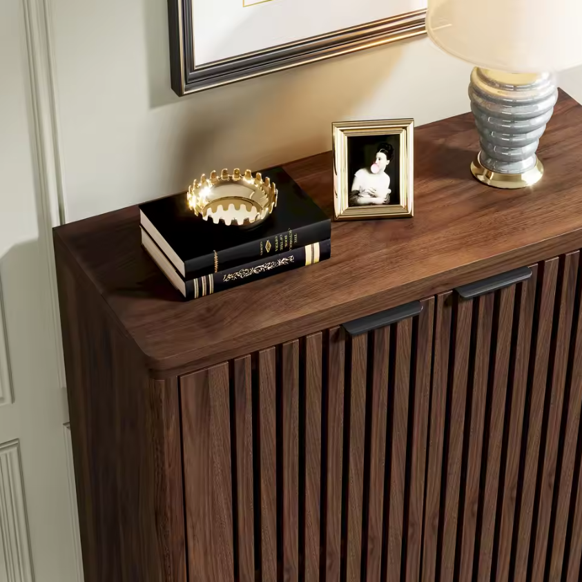 Schoenenkast met 6 Lagen en Lamellendeuren – Hout en amp; Metaal