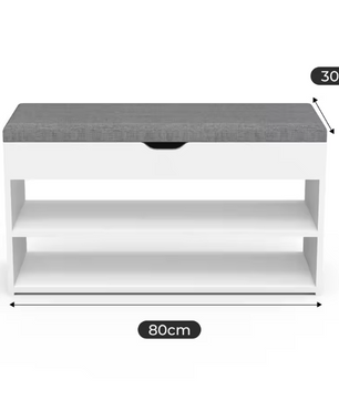 Schoenenbank met opklapzitting en 2 open planken