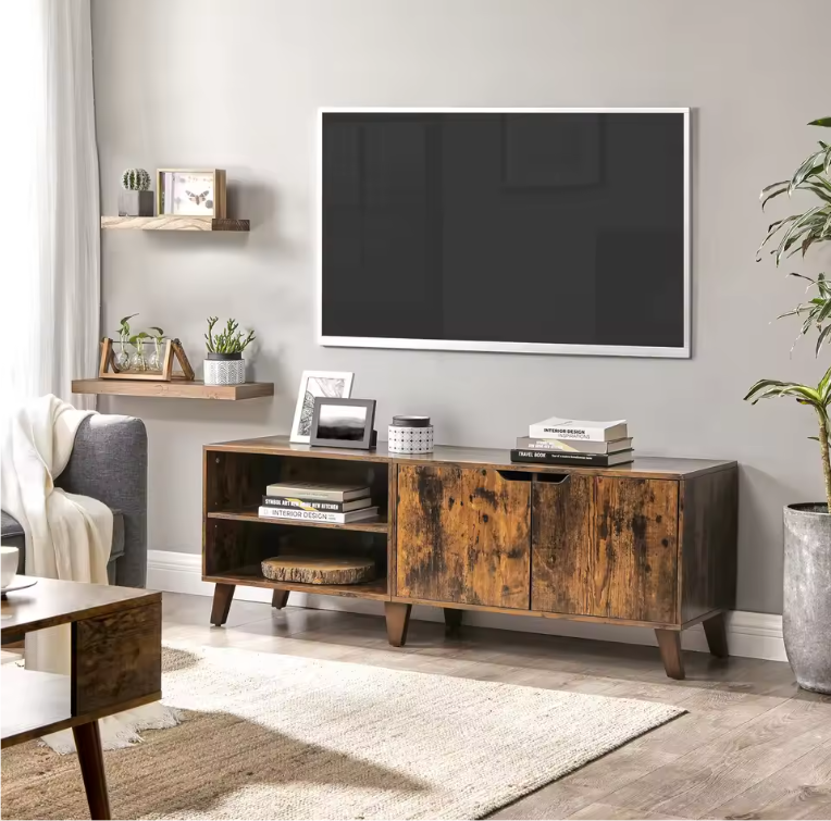 TV-meubel 140 cm – Modern Lowboard met Magnetische Deur en Verstelbare Planken