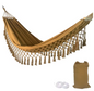 Boho Canvas Hangmat met Kwastjes – 200×100 cm, Opvouwbaar & Comfortabel voor Buiten