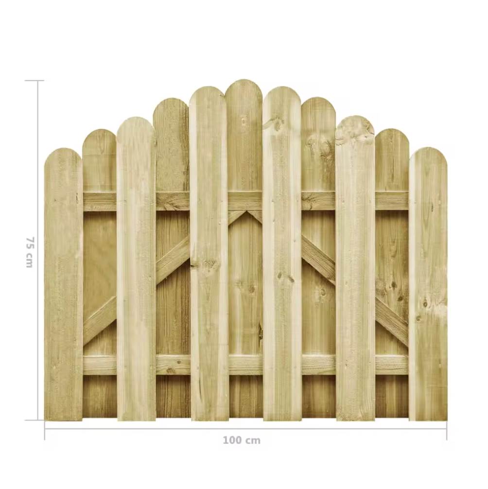 Gebogen Tuinpoort van Geïmpregneerd Grenenhout – 100 x 100 cm, Weerbestendig & Duurzaam