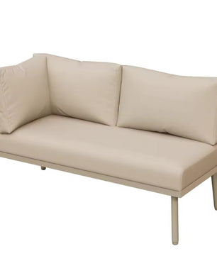 2-Zits Loungeset van Gevlochten Touw – Inclusief Tafel met Gehard Glas & Kussens, Verstelbare Pootjes, Khaki