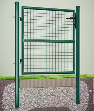 Afsluitbare Tuinpoort van Gegalvaniseerd Staal – Met Palen, Slot & Sleutels, Roostergaas, Weer- & Roestbestendig – 106 × 150 cm