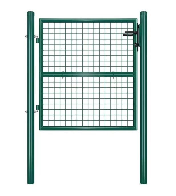 Afsluitbare Tuinpoort van Gegalvaniseerd Staal – Met Palen, Slot & Sleutels, Roostergaas, Weer- & Roestbestendig – 106 × 150 cm