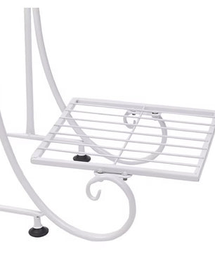 Metalen Plantenstandaard met 4 Lagen – Europees Design – Gecoat IJzer – 57 × 81 cm – Roestbestendig en Ruimtebesparend voor Binnen en Buiten