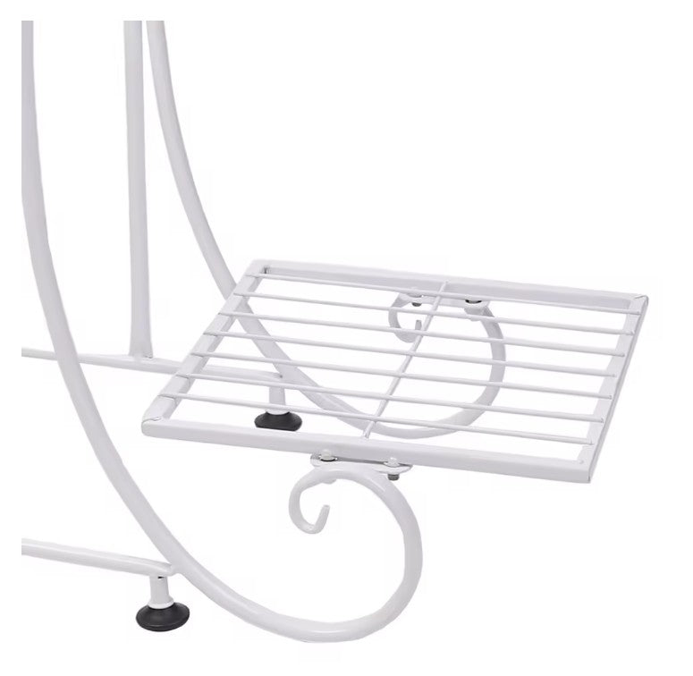 Metalen Plantenstandaard met 4 Lagen – Europees Design – Gecoat IJzer – 57 × 81 cm – Roestbestendig en Ruimtebesparend voor Binnen en Buiten