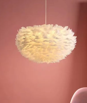 Veren Kroonluchter met Ganzenveren – Scandinavische Design Hanglamp met E27 LED – Luxe & Sfeervolle Verlichting voor Woonkamer, Slaapkamer & Horeca