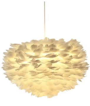 Veren Kroonluchter met Ganzenveren – Scandinavische Design Hanglamp met E27 LED – Luxe & Sfeervolle Verlichting voor Woonkamer, Slaapkamer & Horeca