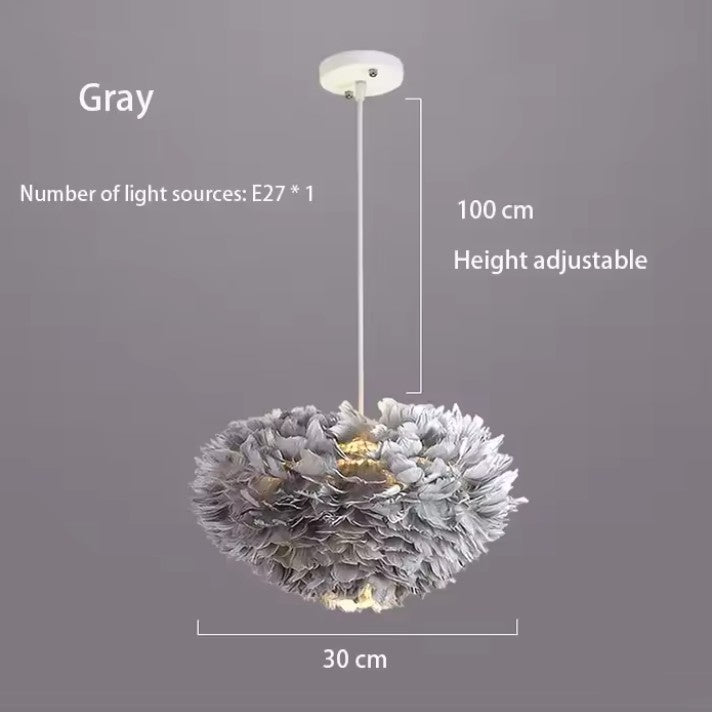 Veren Kroonluchter met Ganzenveren – Scandinavische Design Hanglamp met E27 LED – Luxe & Sfeervolle Verlichting voor Woonkamer, Slaapkamer & Horeca