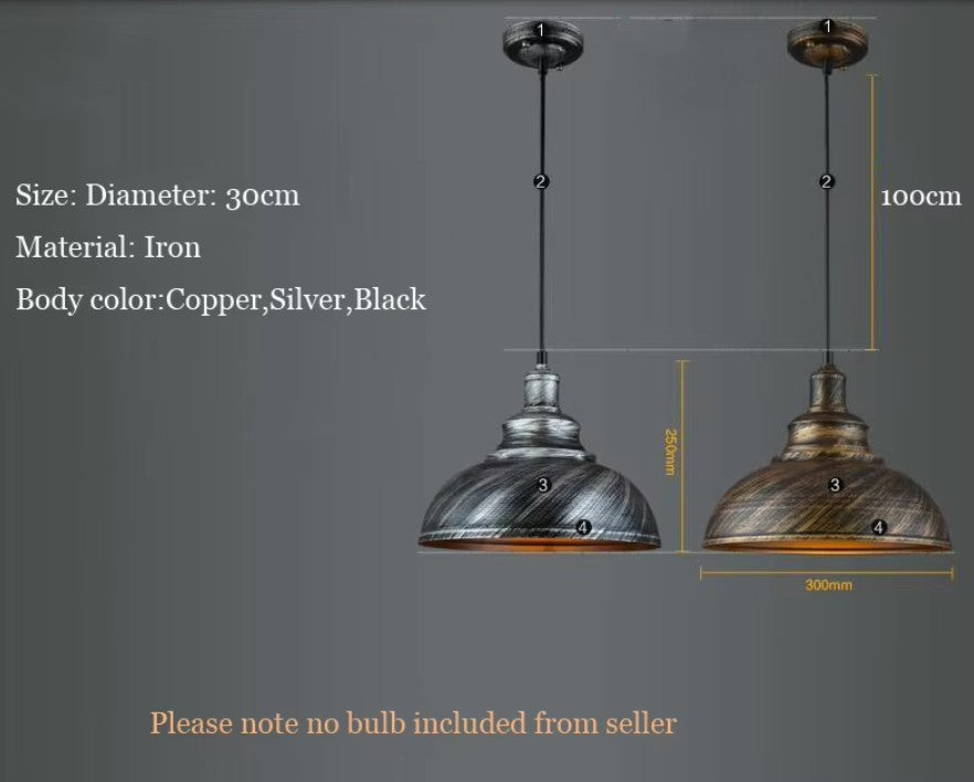 Vintage Industriële Kroonluchter – Retro Loft Hanglamp van Metaal – Decoratieve Verlichting voor Woonkamer, Eetkamer & Restaurant