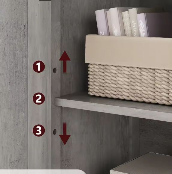 Vrijstaande Opbergkast 60×30×128 cm – Met Glazen Deuren en Verstelbare Planken