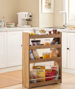 Smalle Rolwagen met 4 Niveaus – Keuken- of Badkamerrek 81 cm