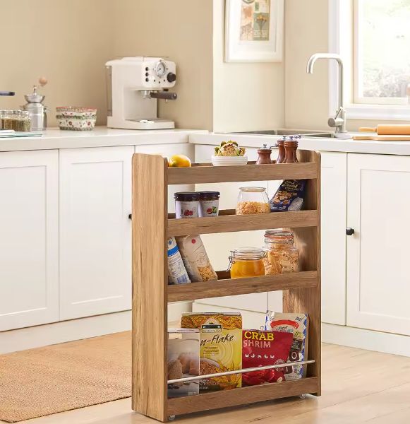 Smalle Rolwagen met 4 Niveaus – Keuken- of Badkamerrek 81 cm