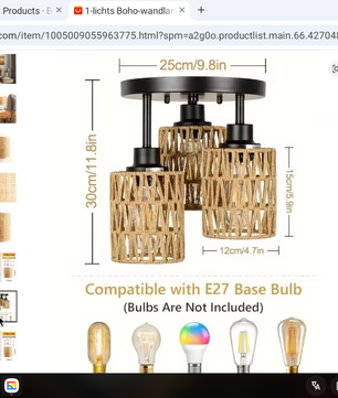 Boho Wandlamp – Handgeweven Henneptouw, Retro & Natuurlijk Design, E27